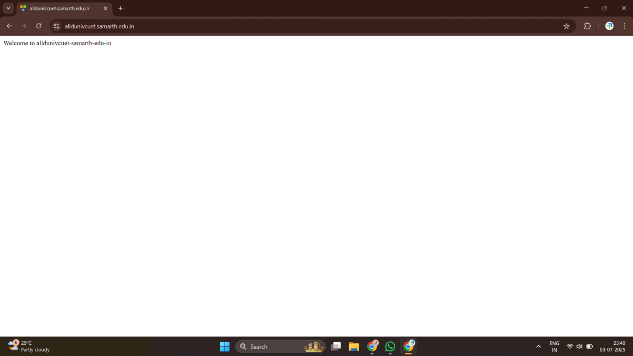 CUET Error Screenshot