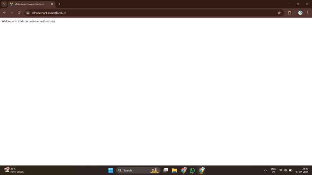 Screenshot of the error we faced